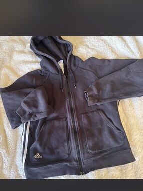 adidas vintage cropped zip up hoodie